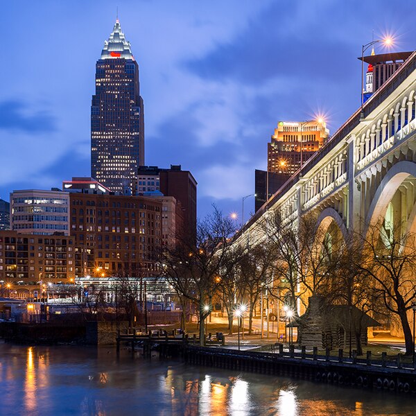 Key Tower in Downtown Cleveland in the evening