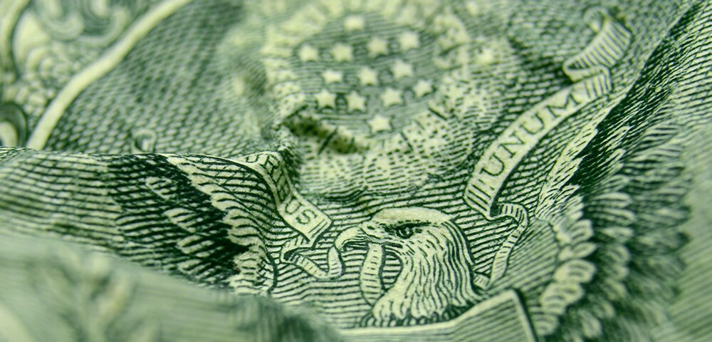 Macro photo of dollar bill