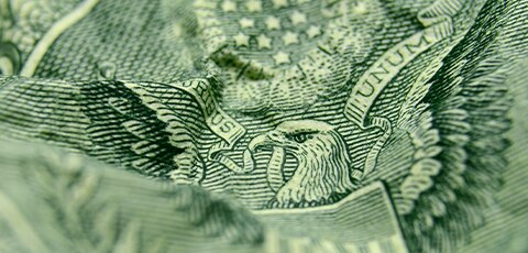 Macro photo of dollar bill