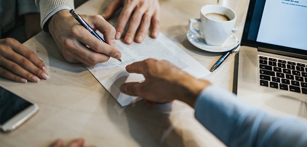 Signing a contract