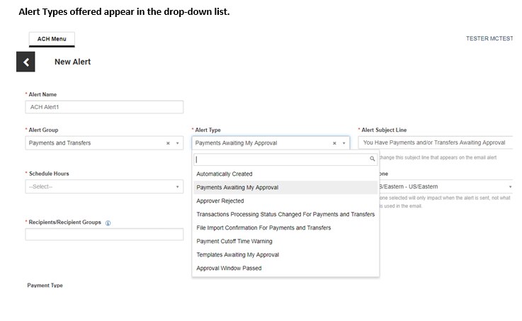 ACH Alert Settings