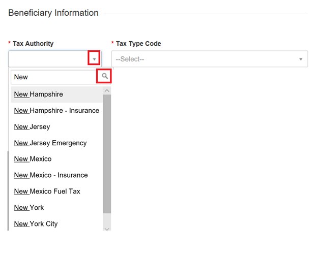ACH Create Tax Template