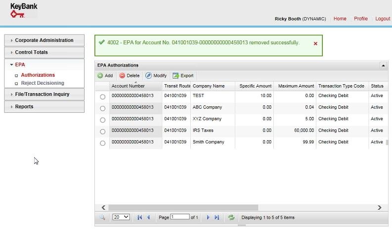 Deleting an Authorization 3