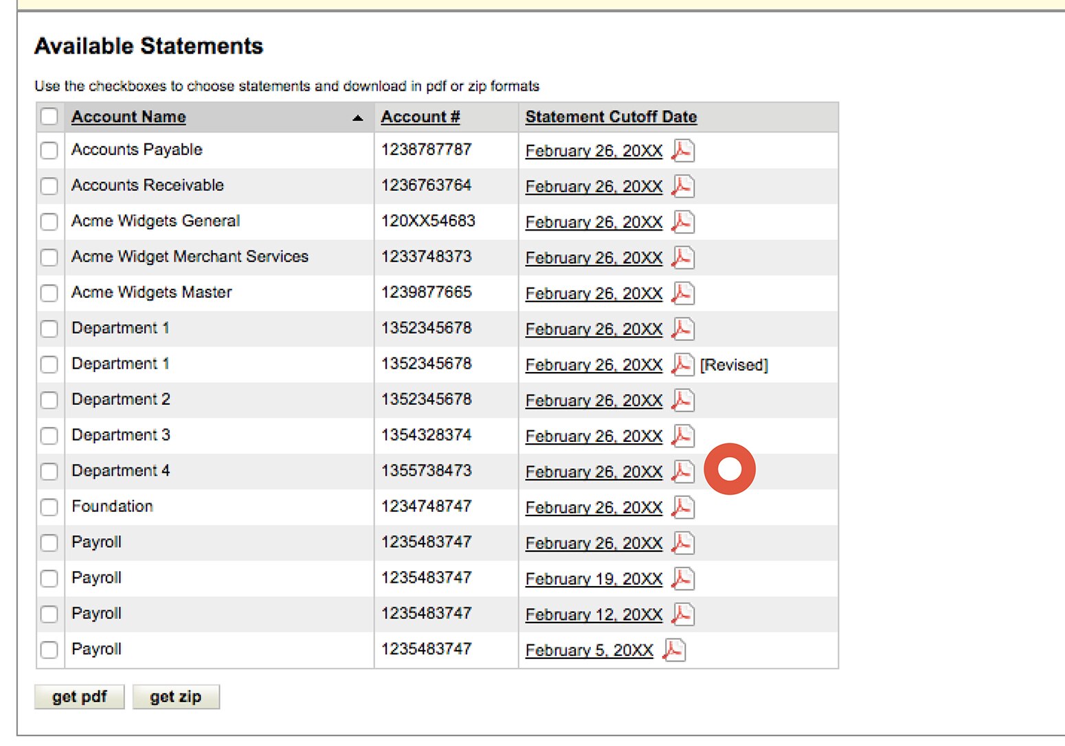 Available Statements List