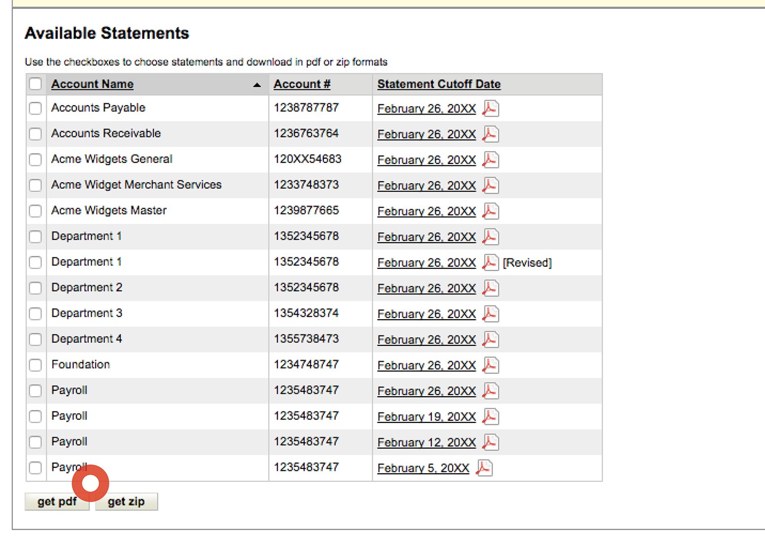 Available Statements List