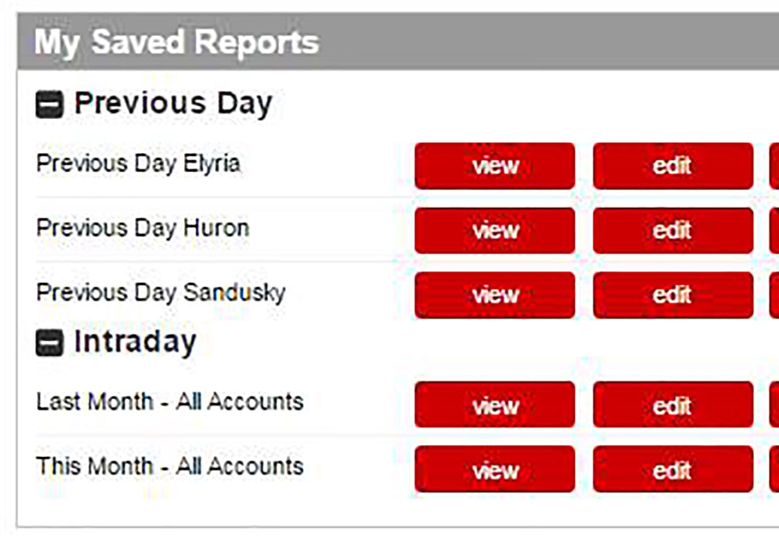 Access saved reports
