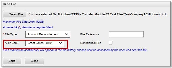 Send Files ARP Bank