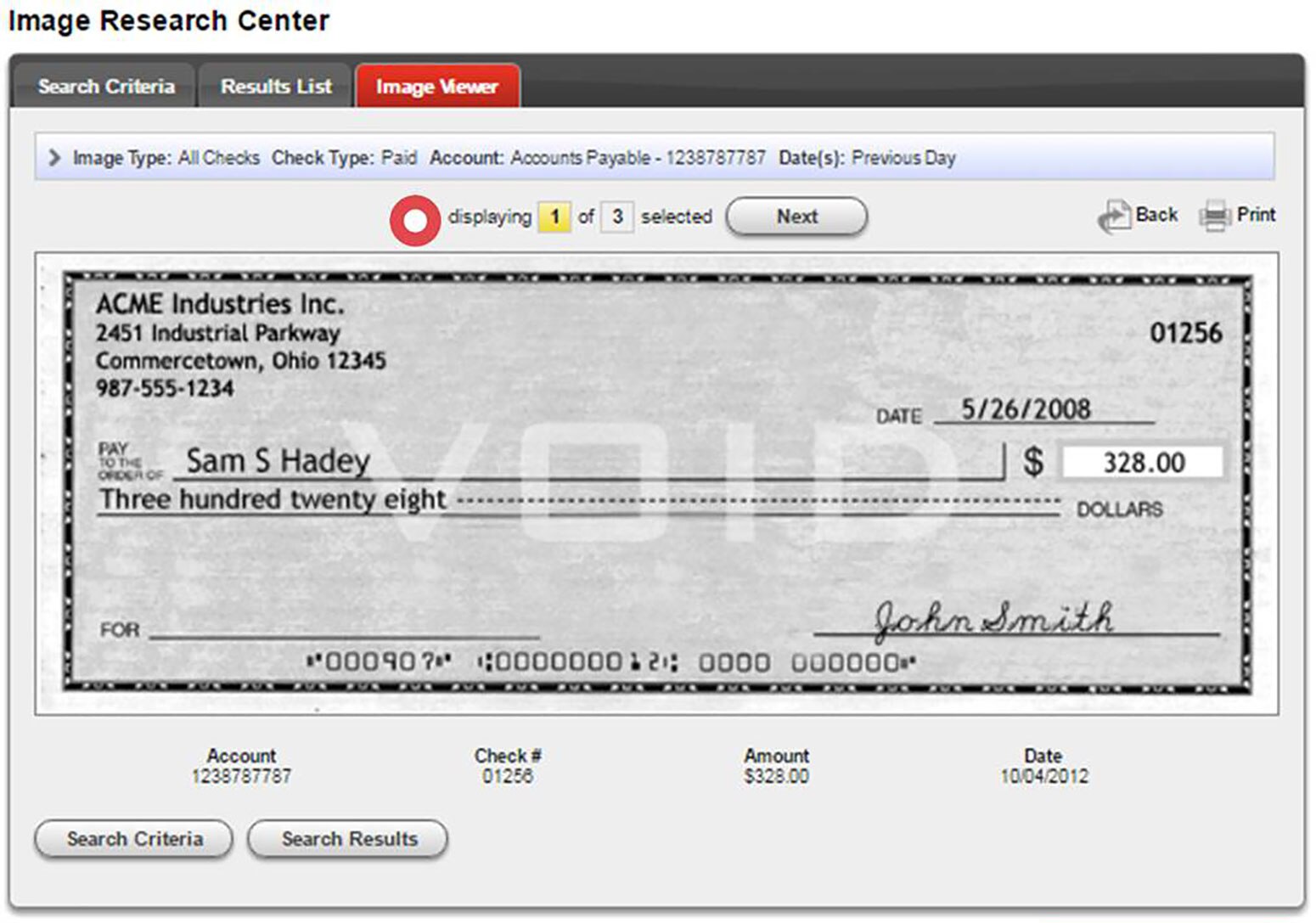 Screenshot showing how that In the Image Viewer tab, you can navigate between selected images.