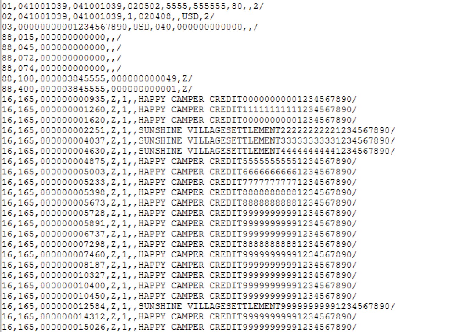 intraday report BAI2 format