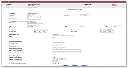 Update Cardholder Info