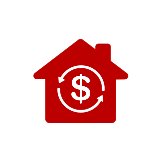 red house icon with a dollar sign
