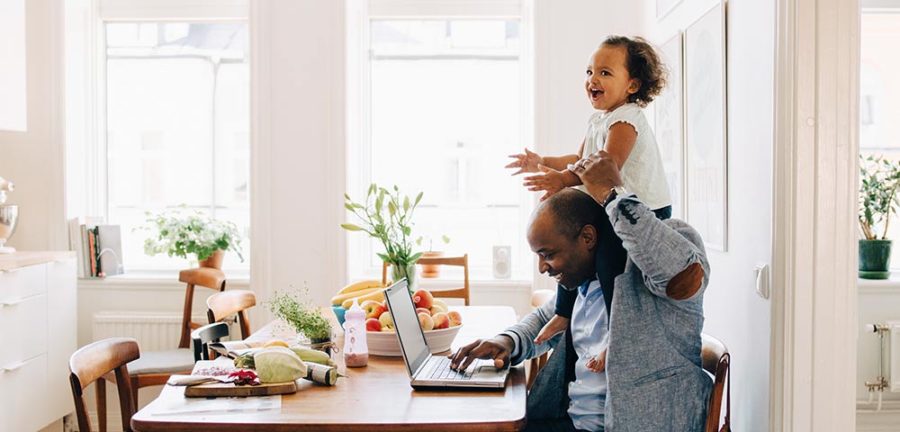 father and daughter at the table