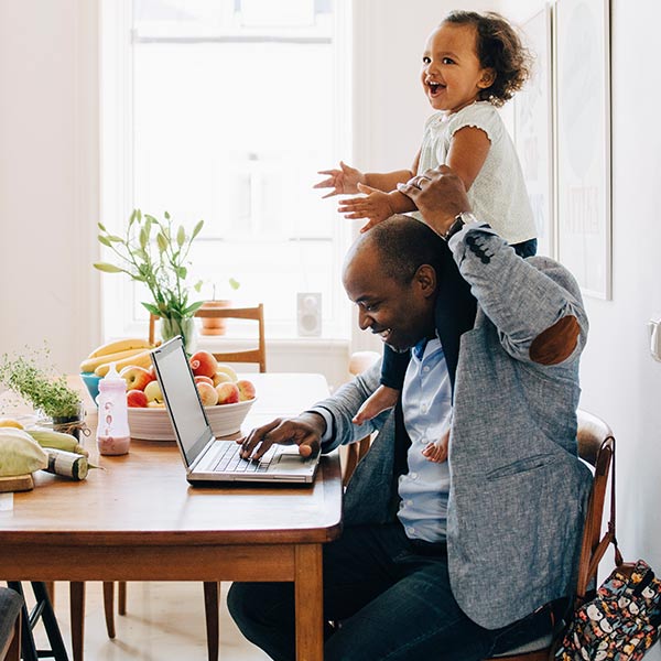 father and daughter at the table