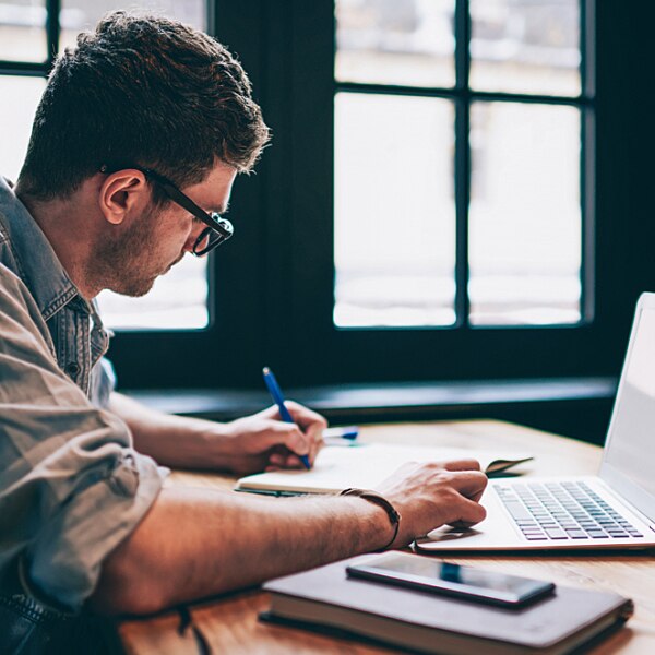 Man working at laptop