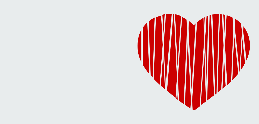 heart with gray background