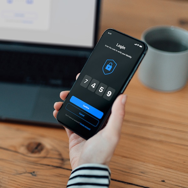 Two factor authenticator screen on phone