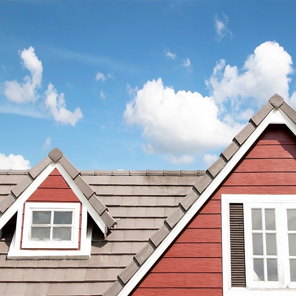 Roof with two windows