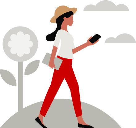 a woman walking