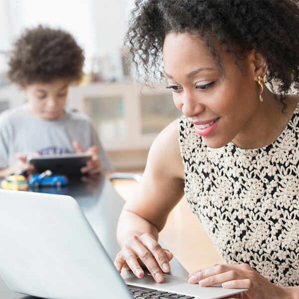 working on a computer