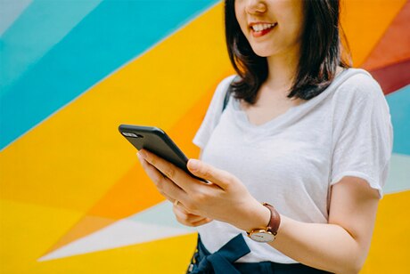 Girl looking at phone